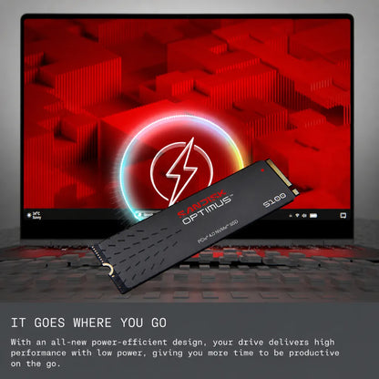 SANDISK Optimus 5100 500GB M.2 PCIe 4.0 NVMe SSD with power-efficient design for laptops and desktops.