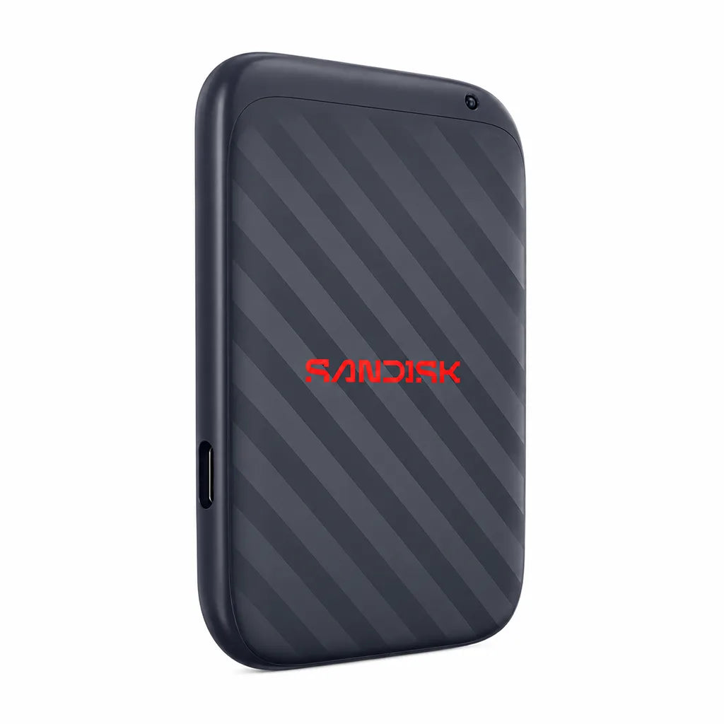 SanDisk SDSSDE10 1TB portable SSD rear view showing the compact black enclosure and SanDisk branding -tpstech.in