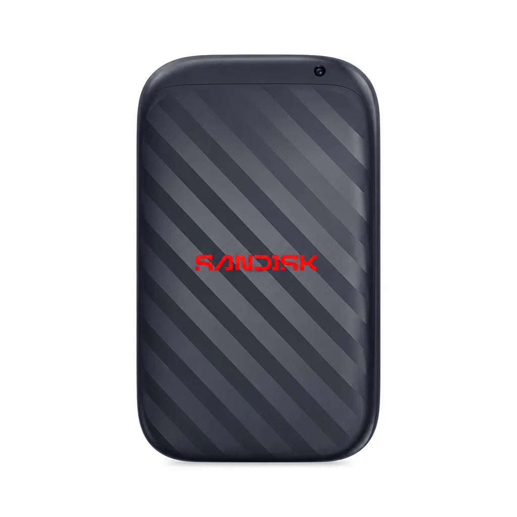SanDisk SDSSDE10 1TB portable SSD front view showing compact black design and SanDisk branding -tpstech.in