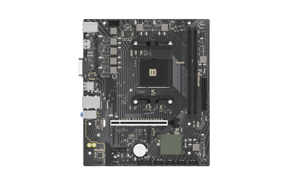 SAPPHIRE A520M-E motherboard layout featuring AM4 socket, PCIe x16 slot and SATA ports