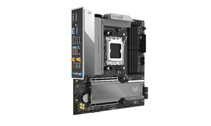 Front view of SAPPHIRE NITRO+ B850M WIFI AMD B850 motherboard for Ryzen AM5 processors