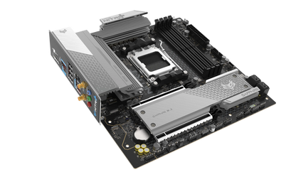 SAPPHIRE NITRO+ B850M WIFI motherboard highlighting PCIe 5.0 slot and M.2 heatsink design