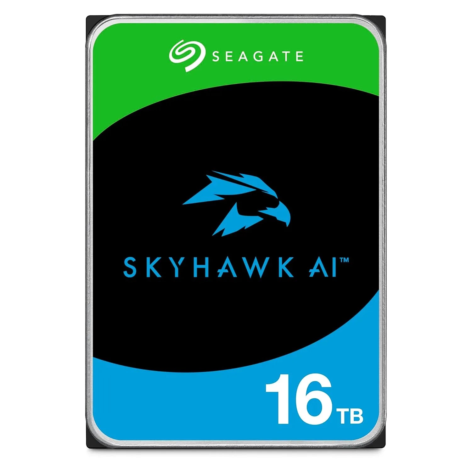 Seagate SkyHawk AI 16TB 6Gb/s 7200RPM Video Surveillance Hard Disk Drive front face view -tpstech.in