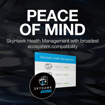 SkyHawk Health Management interface displaying healthy disk status for video surveillance systems -tpstech.in