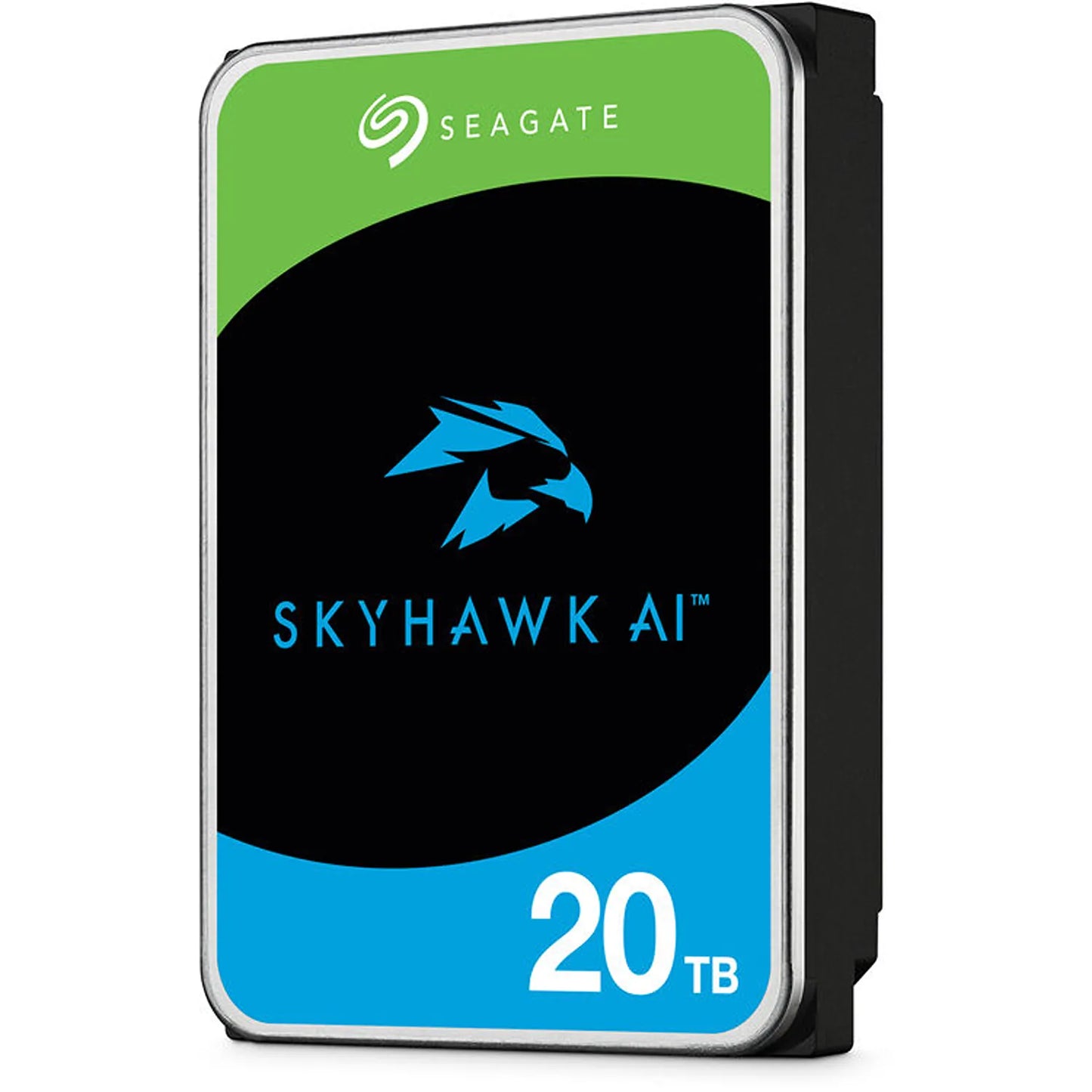 Seagate SkyHawk AI 20TB 7200RPM surveillance hard disk drive right standing angle view -tpstech.in