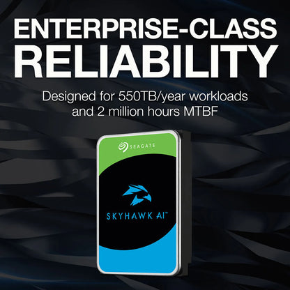 Seagate ST24000VE002 24TB SkyHawk AI Video Hard Drive for NVR enterprise reliability 550TB per year workload -tpstech.in