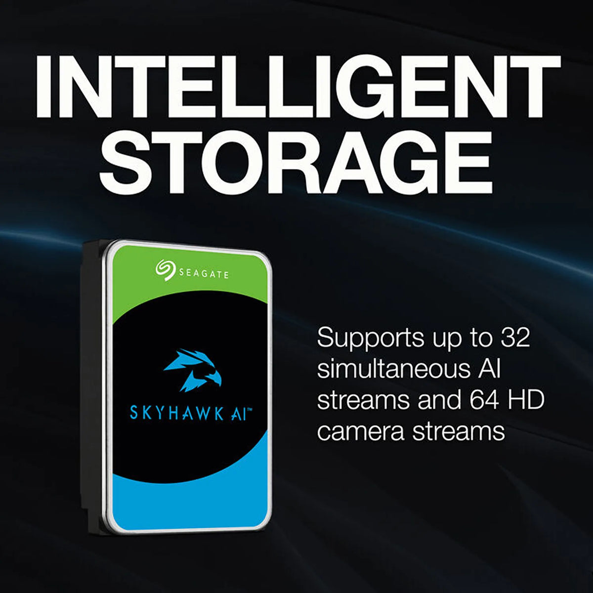 Seagate ST24000VE002 24TB SkyHawk AI Video Hard Drive for NVR intelligent storage 32 AI streams support -tpstech.in
