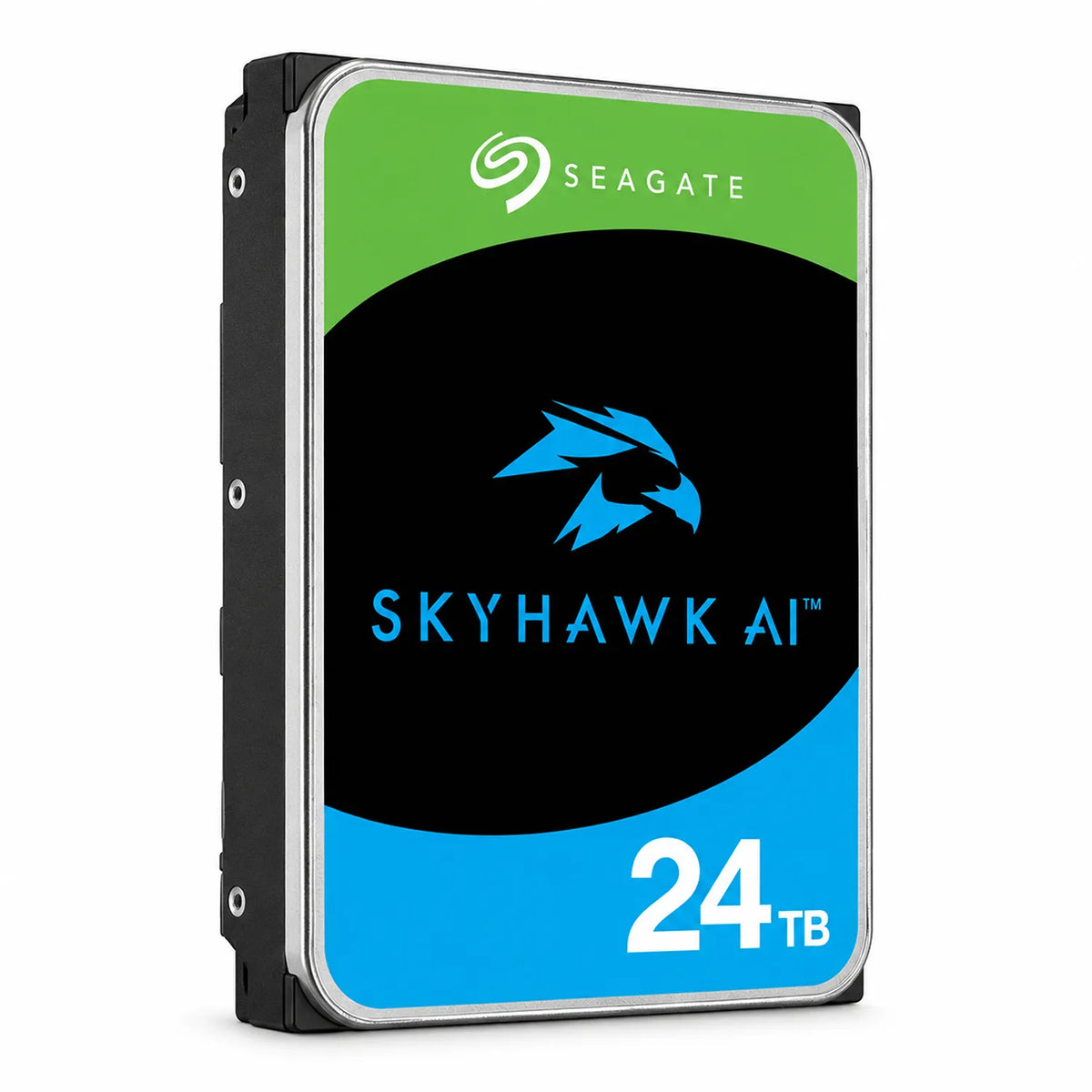 Seagate ST24000VE002 24TB SkyHawk AI Video Hard Drive for NVR left isometric view -tpstech.in
