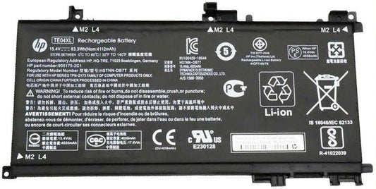 HP TE04XL OEM 63.3Whr 4112mAh 15.4V 4 Cell Laptop Battery