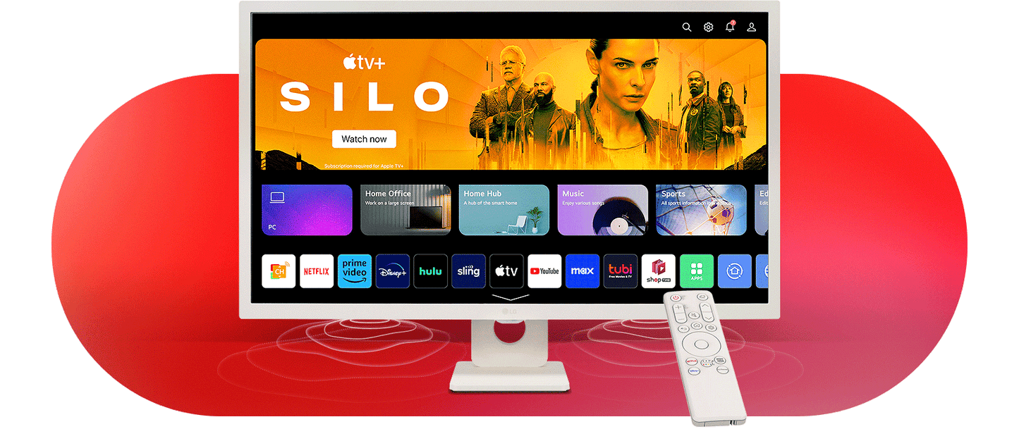 LG MyView 32SR50F-W 32" 60Hz 1080p FHD IPS Panel HDR10 Smart Monitor with Dual Speakers - White