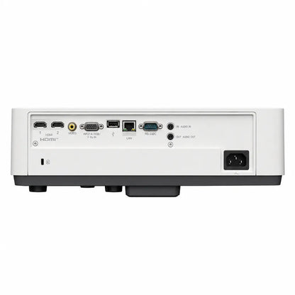 Rear connectivity ports of Sony VPL-CXZ10 laser projector featuring dual HDMI, LAN, USB, RS-232C, VGA and audio connections.