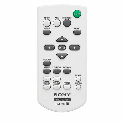 Sony VPL-CXZ10 laser projector remote control with navigation, HDMI input, keystone and eco mode buttons.
