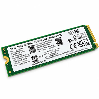 SSSTC 256GB M.2 2280 PCIe Gen4 NVMe SSD (Pulled out) slanted top perspective view on white background -tpstech.in
