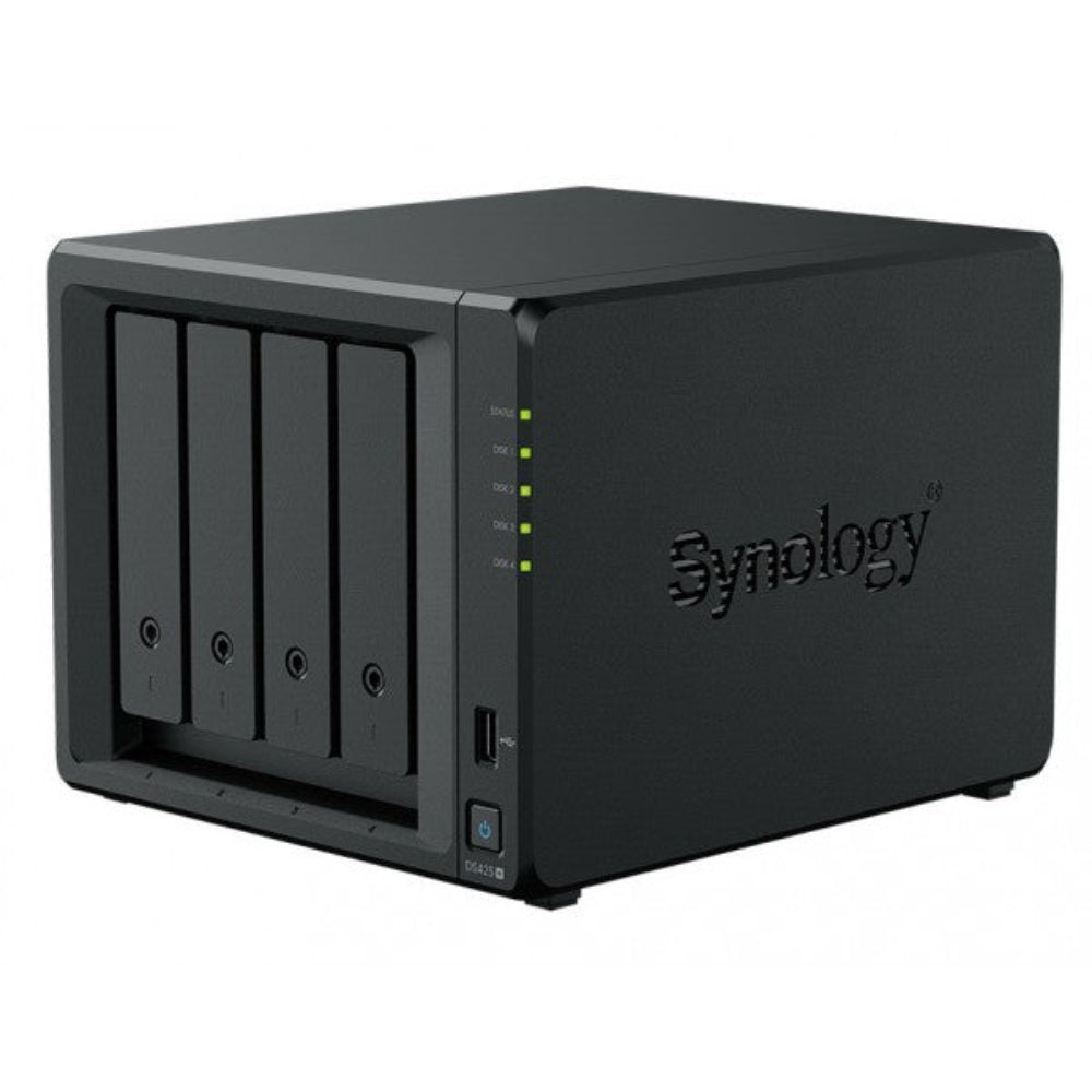 Synology DiskStation DS425+ Compact 4 Bay Network Attached Storage Enclosure - Black