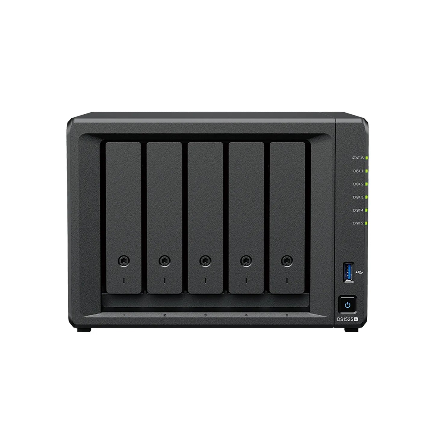 Synology DS1525neo+ 5-bay NAS storage server front view with five hot-swappable drive bays-tpstech.in