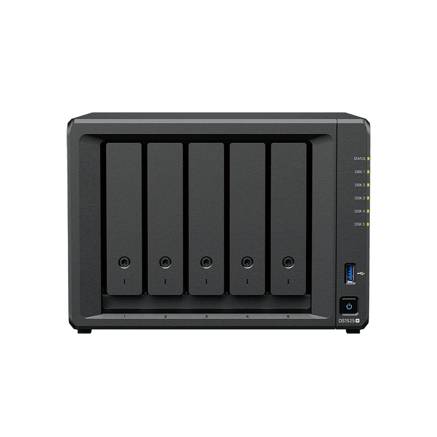 Synology DS1525neo+ 5-bay NAS storage server front view with five hot-swappable drive bays-tpstech.in