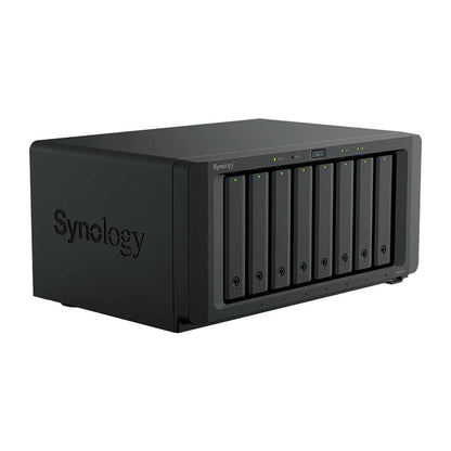 Synology DS1825 Plus 8 Bay NAS front left angle view showing eight drive bays-tpstech.in