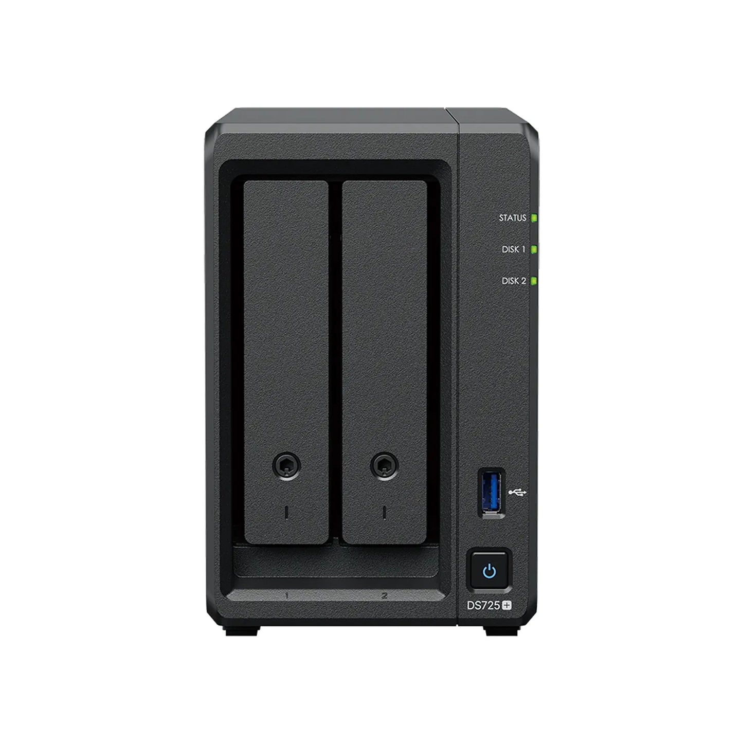 Synology DS725 Plus 2 Bay NAS storage server front view with dual drive bays -tpstech.in