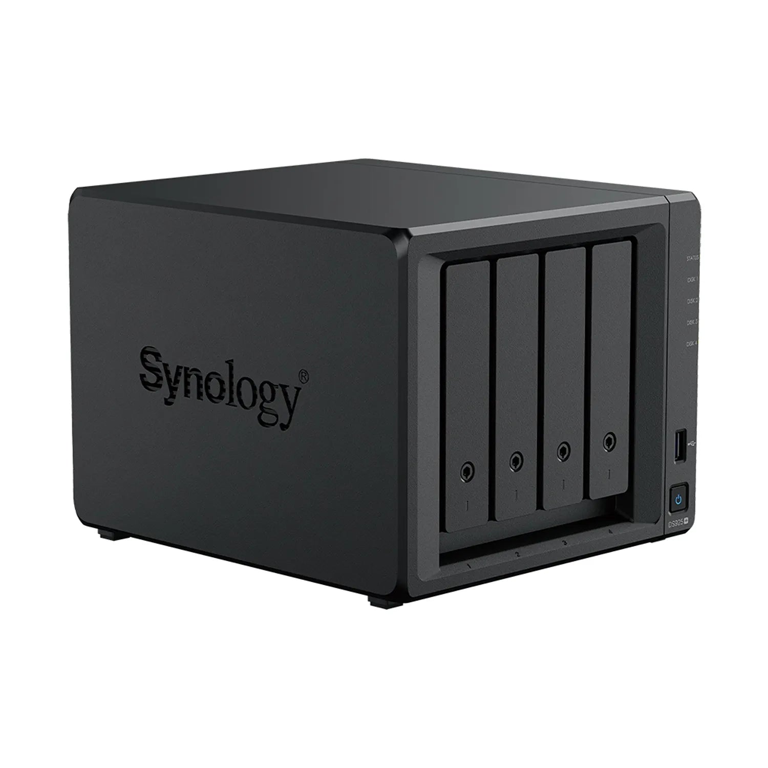 Synology DS925neo+ 4-Bay NAS storage server front left angle view with drive bays-tpstech.in