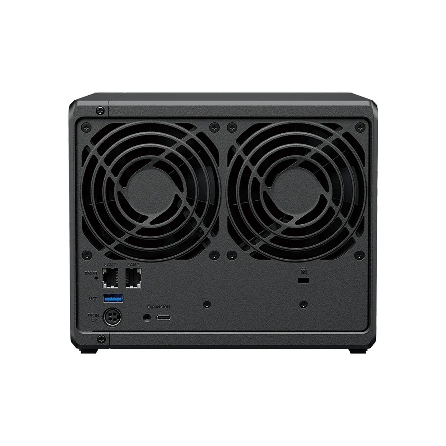 Synology DS925neo+ 4-Bay NAS rear view with cooling fans LAN ports USB port and expansion port-tpstech.in