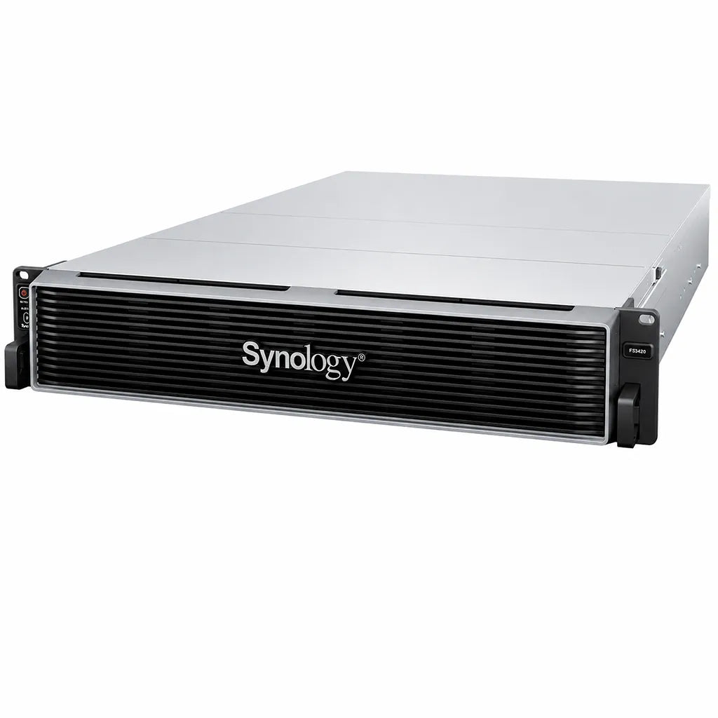 Synology FS3420 24-Bay All-Flash Rackmount NAS front left perspective for enterprise storage solutions -tpstech.in
