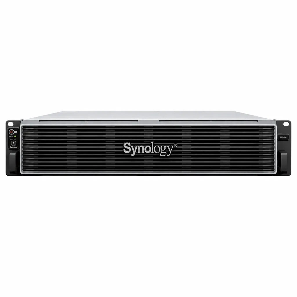 Synology FS3420 24-Bay All-Flash Rackmount NAS front view with premium enterprise storage chassis -tpstech.in