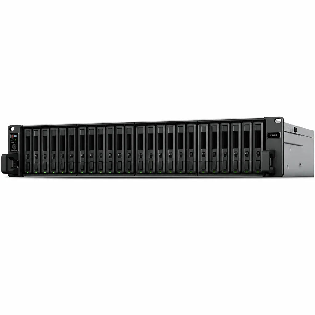 Synology FS3420 24 hot-swappable SATA SSD drive bays front view for enterprise NAS storage -tpstech.in