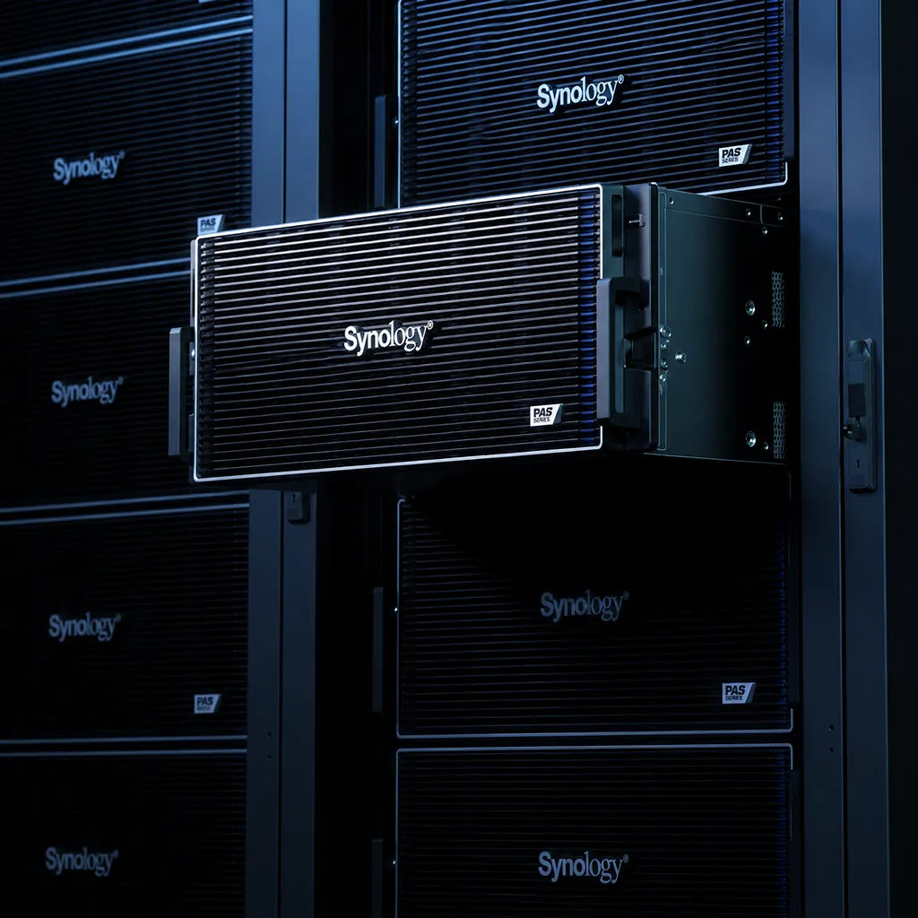 Synology PAS7700 enterprise NVMe storage system installed in a data center rack for enterprise storage deployments -tpstech.in