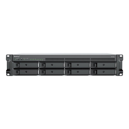 Synology RS1226+ 8-Bay Rackmount NAS Server front view with eight hot-swappable drive bays for centralized business data storage -tpstech.in