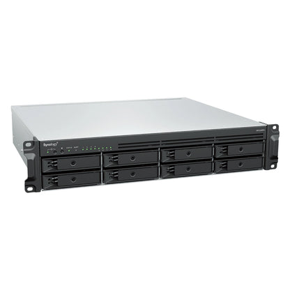 Synology RS1226RP+ 8 Bay Rackmount NAS Server front right angle view with eight hot-swappable drive bays -tpstech.in
