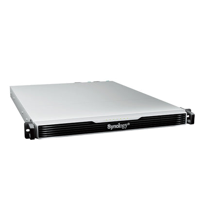 Synology RS1626xs+ 4-Bay Rackmount NAS front left angle showing compact 1U enterprise storage server -tpstech.in