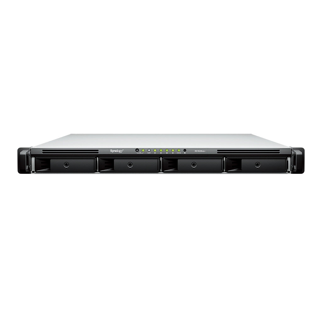 Synology RS1626xs+ 4-Bay Rackmount NAS front view with hot-swappable drive bays for enterprise storage solutions -tpstech.in