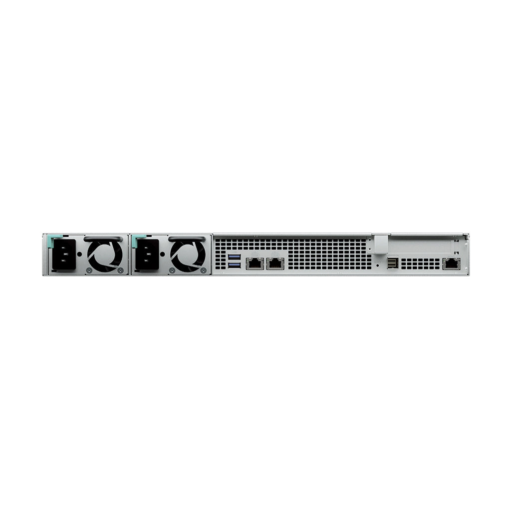 Synology RS1626xs+ Rackmount NAS rear view featuring dual 10GbE ports, redundant power supplies and expansion connectivity -tpstech.in