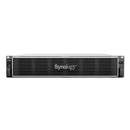 Synology RS3626xs front panel view of enterprise 12 Bay rackmount NAS storage server with professional design -tpstech.in