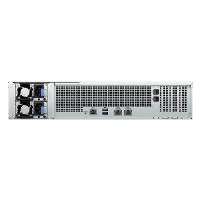 Synology RS3626xs rear panel showing dual 10GbE ports USB ports management LAN and PCIe expansion slots -tpstech.in