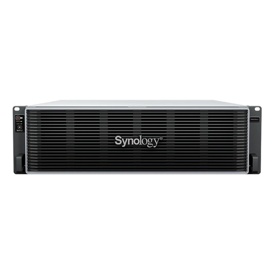 Synology RS6426xs+ front bezel view of enterprise 3U rackmount NAS storage server with Synology branding -tpstech.in