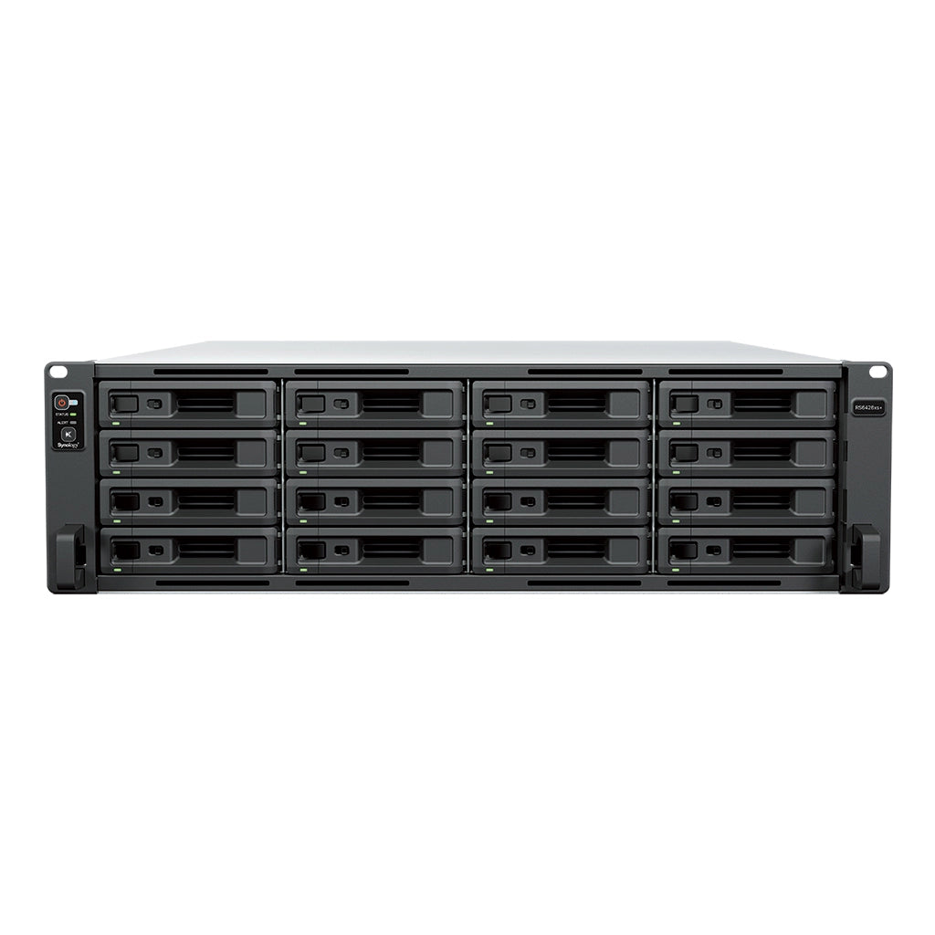 Synology RS6426xs+ 16-bay rackmount NAS storage server front view with hot-swappable drive bays for enterprise data storage -tpstech.in