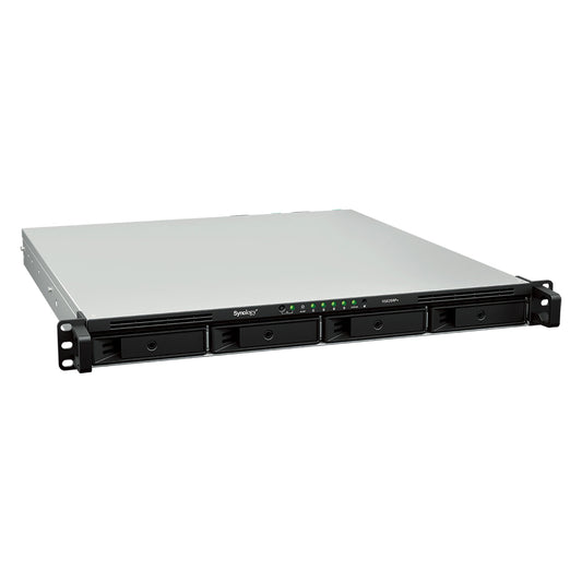 Synology RS826RP+ 4 Bay Rackmount NAS Storage Server front angle view with hot-swappable drive bays and 1U rackmount design -tpstech.in