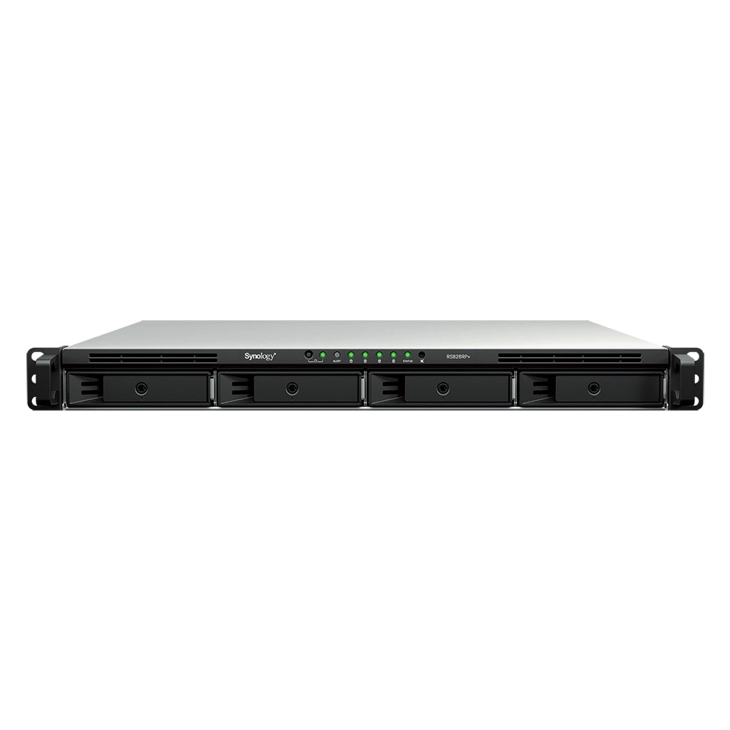 Synology RS826RP+ 4-Bay Rackmount NAS Storage Server front view with four drive bays, status LEDs and rackmount design -tpstech.in