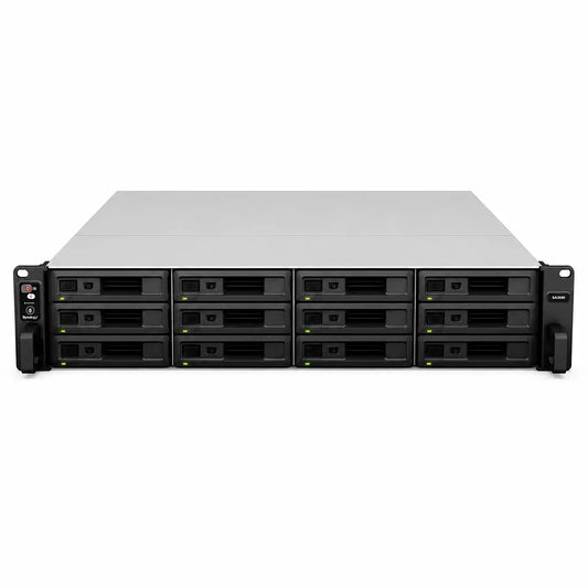 Synology SA3200D 12 Bay Enterprise NAS front view featuring hot-swappable SAS drive bays and high availability storage -tpstech.in