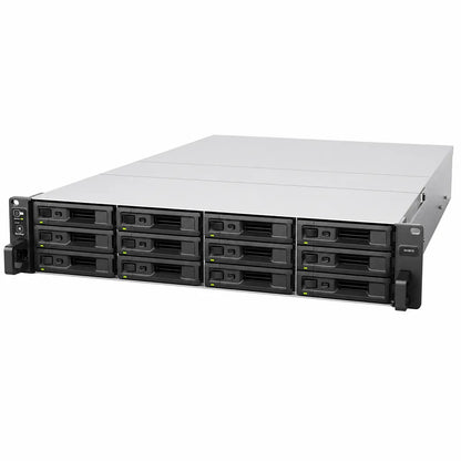 Synology SA3410 12 Bay Rackmount NAS Server front right angle showing 12 drive bays for scalable enterprise network storage -tpstech.in