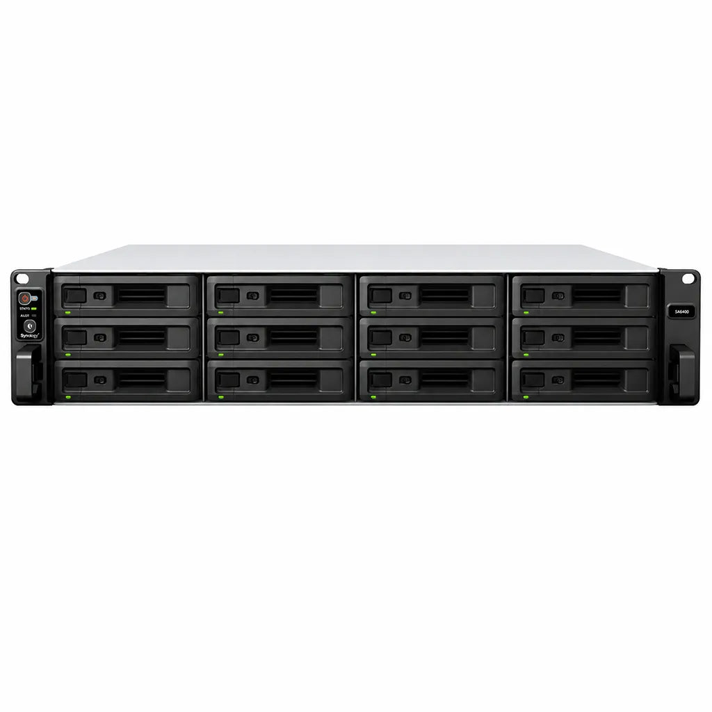 Synology SA6400 12 Bay Rackmount NAS Storage Server front view designed for scalable enterprise network storage -tpstech.in