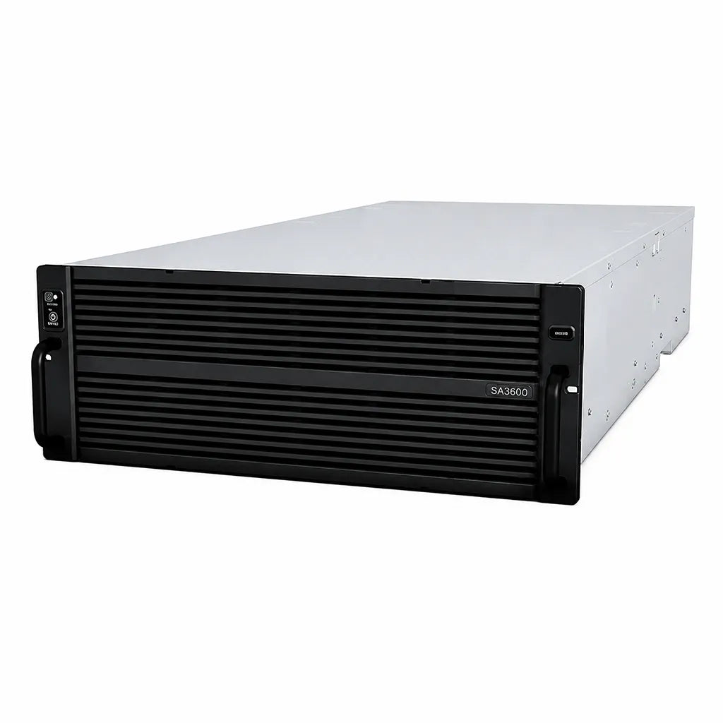 Synology SA6400 enterprise rackmount NAS front left angle view with 4U chassis for scalable business storage -tpstech.in