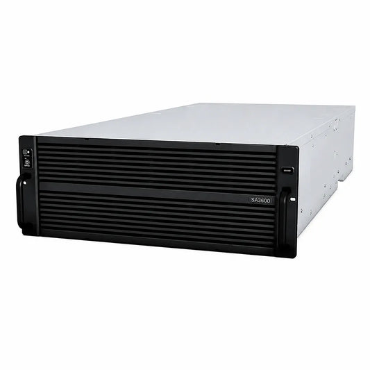 Synology SA6400 enterprise rackmount NAS front left angle view with 4U chassis for scalable business storage -tpstech.in