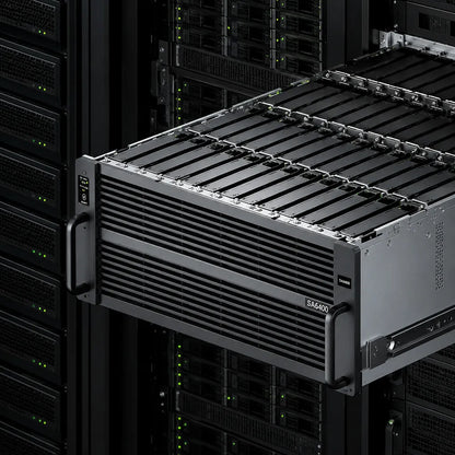 Synology SA6400 enterprise rackmount NAS installed in a server rack for scalable business data storage -tpstech.in