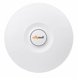 Syrotech SY-AP-3000-AX WiFi 6 Dual-Band 3000Mbps Long-Range Indoor Access Point front view with sleek ceiling-mount design and white finish - tpstech.in