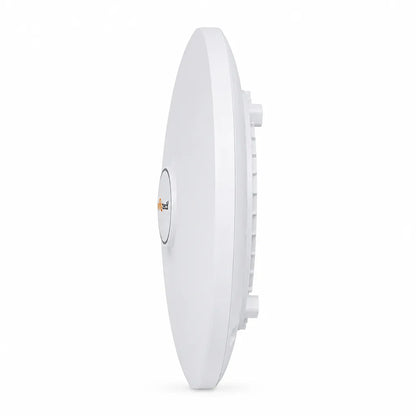 Syrotech SY-AP-3000-AX WiFi 6 Dual-Band 3000Mbps Long-Range Indoor Access Point full left side profile showing slim ceiling-mount design - tpstech.in