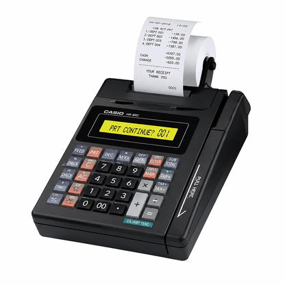 Thermal Paper Roll 40 Meter 110mm (4 Inch) installed in a printing calculator compatible with Epson and TVS printing devices -tpstech.in