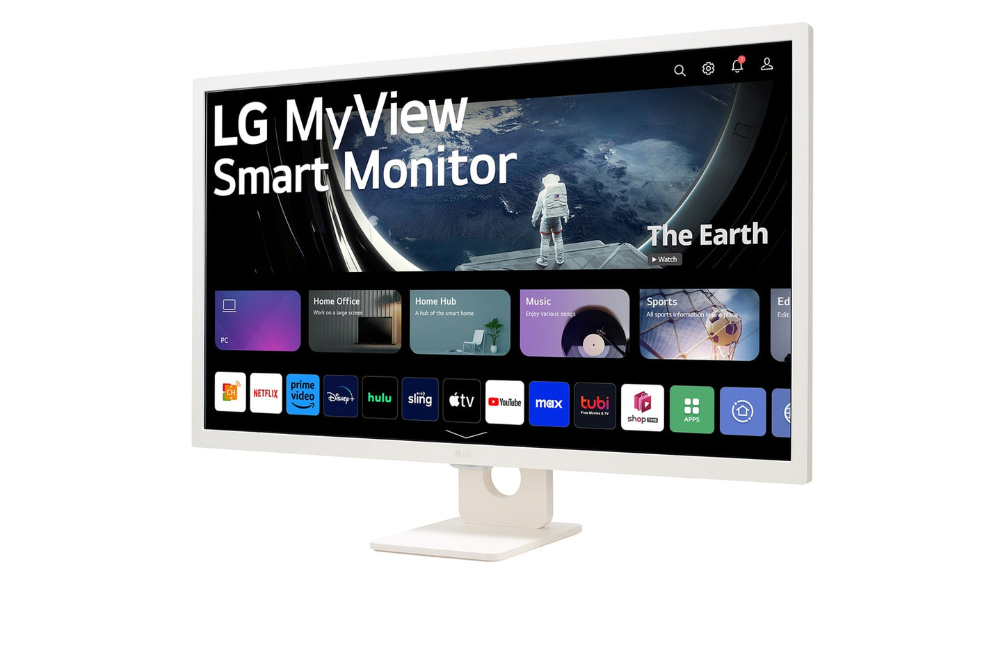 LG MyView 32SR50F-W 32" 60Hz 1080p FHD IPS Panel HDR10 Smart Monitor with Dual Speakers - White