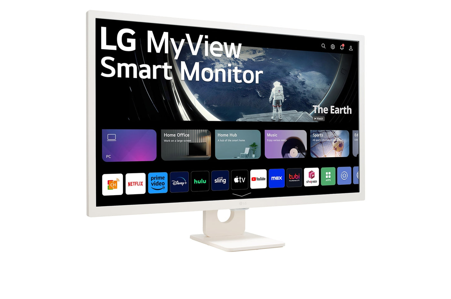 LG MyView 32SR50F-W 32" 60Hz 1080p FHD IPS Panel HDR10 Smart Monitor with Dual Speakers - White